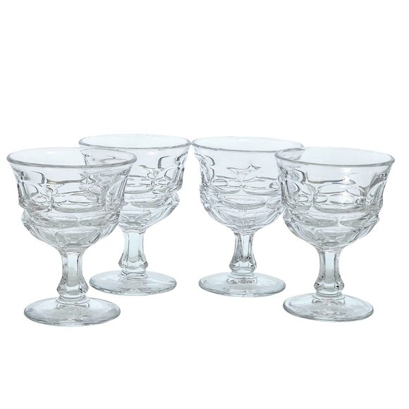 4 Fostoria Argus Champagne Coupes Goblets 5" vtg 1970s glass midcentury - Picture 1 of 6